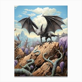 Mexican Free Tailed Bat Vintage Illustration 5 Canvas Print
