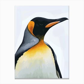 Emperor Penguin Santiago Island Minimalist Illustration 1 Canvas Print