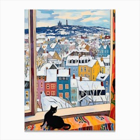 The Windowsill Of Quebec   Canada Snow Inspired By Matisse 1 Canvas Print