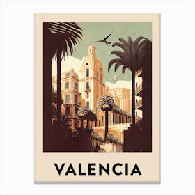 Valencia Vintage Travel Poster Canvas Print
