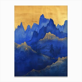 Blue And Gold Mountains 7 Canvas Print