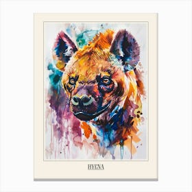 Hyena Colourful Watercolour 4 Poster Canvas Print