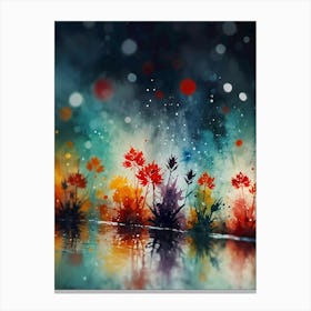 Flowers In The Water Canvas Print