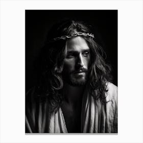 Black And White Photograph Of Jesus Christ 1 Canvas Print