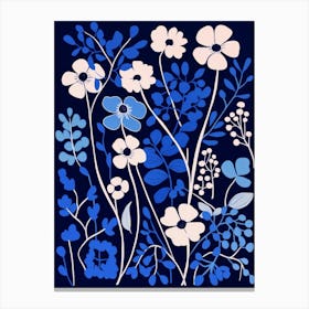 Blue Flower Illustration Babys Breath 3 Canvas Print