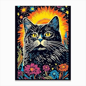 Celestial Pawgress, Psychedelic Cats series Canvas Print