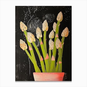Art Deco Asparagus Bouquet Canvas Print
