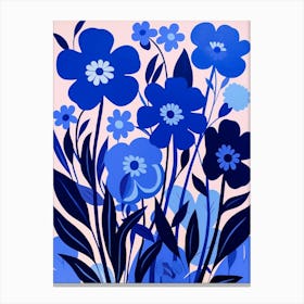 Blue Flower Illustration Forget Me Not 4 Canvas Print