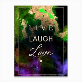 Live Laugh Love Prismatic Star Space Motivational Quote Canvas Print