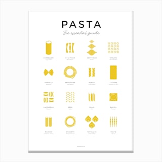 Pasta Guide Yellow Canvas Print