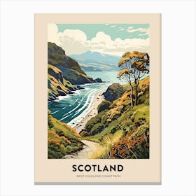 West Highland Coast Path Scotland 3 Vintage Hiking Travel Poster Canvas Print