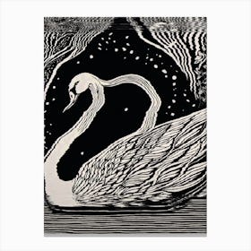 Swan Wall Art Above Tv Canvas Print