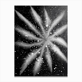 Diamond Dust, Snowflakes, Black & White 3 Canvas Print