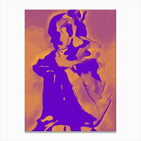 Nude Woman In Purple And Orange Canvas Print