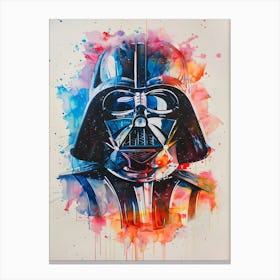 Darth Vader Portrait Watercolor Canvas Print