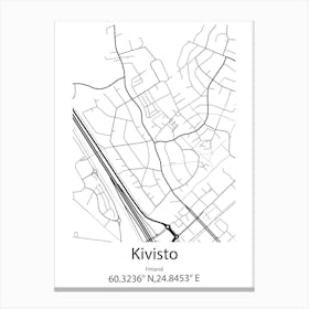 Kivisto,Finland Minimalist Map Canvas Print