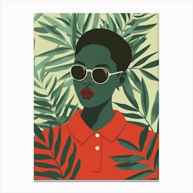 Illustration Of A Woman In Sunglasses Canvas Print