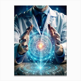 In A Sterile Medical Setting A Physician S Hands (1) Canvas Print