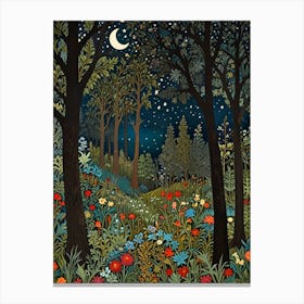 William Morris Night In The Forest 11 Canvas Print