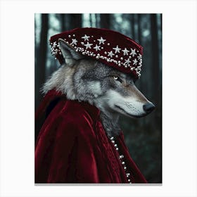 Wolf In Red Canvas Print