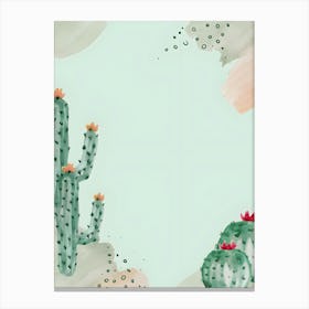 Watercolor Cactus Canvas Print