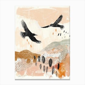 Crows In Flight 3 Canvas Print