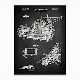 Combine Print Farm Equipment Decor Farm Art Vintage Farm Decor Combine Blueprint Combine Diagram Farm Art Poster Ca2841 Canvas Print