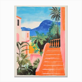 A House In Amalfi, Abstract Risograph Style 3 Canvas Print