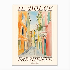 Il Dolce Far Niente Venice, Italy Watercolour Streets 1 Poster Canvas Print