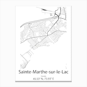 Sainte Marthe Sur Le Lac,Canada Minimalist Map Canvas Print