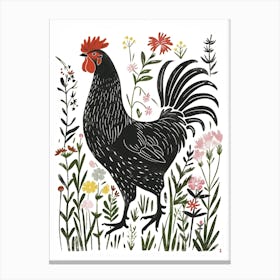 Rooster In The Field 1 Canvas Print