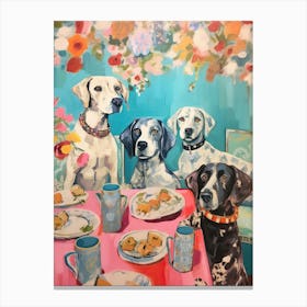 Staffordshire Dogs Illustration Kitsch 3 Canvas Print