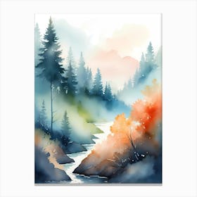 Watercolor Landscape Painting 42 Canvas Print