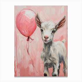 Cute Goat 2 With Balloon Canvas Print