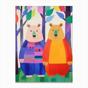 Colourful Kids Animal Art Wombat 1 Canvas Print