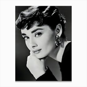 Portrait Of Audrey Hepburn Canvas Print