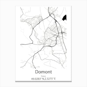 Domont,France Minimalist Map Canvas Print