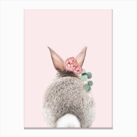 Flower Crown Bunny Tail Pink Canvas Print