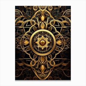 Golden Ornate Wallpaper Canvas Print
