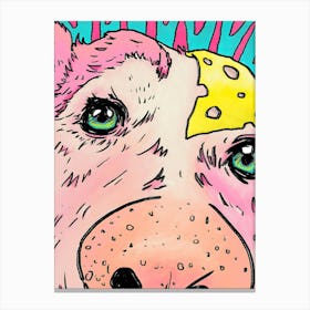 Say Cheese - Whimsical Dog Illustration Canvas Print