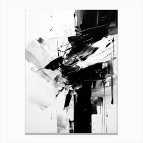 Fragments Abstract Black And White 3 Canvas Print