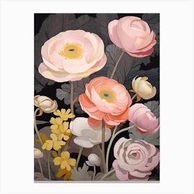 Ranunculus 2 Flower Painting Canvas Print