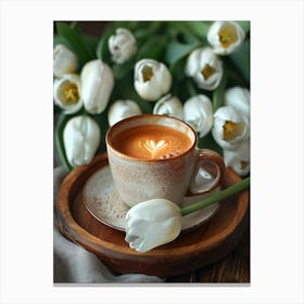 Coffee And Tulips 1 Canvas Print