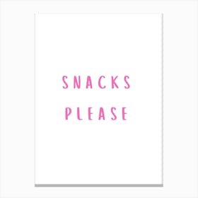 Snacks Please Pink Canvas Print