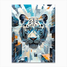 White Tiger Cubic Canvas Print