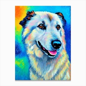 Keeshond Fauvist Style dog Canvas Print