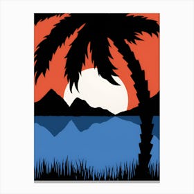 Sunset Palm Tree Canvas Print