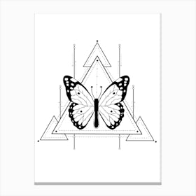 Geometric Butterfly Illustration Canvas Print