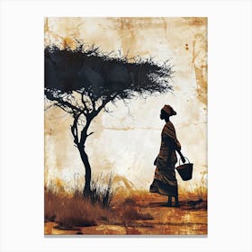 African Tribe Woman, Minimalism Canvas Print