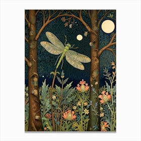 William Morris Dragonfly In The Forest 3 Canvas Print